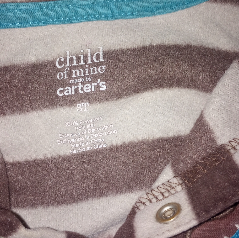 Carters child of mine striped guitar 🎸 hoodie pullover size 3t - Picture 5 of 5